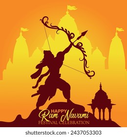  Happy Ram Navami cultural Banner Hindu festival vertical post wishes celebration card Ram Navami celebration background Indian Hinduism Festival Social Media Banner Free Vector

