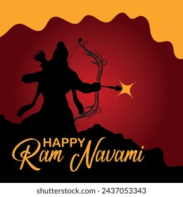  Feliz Ram Navami banner cultural festival hindú post vertical desea tarjeta de celebración Ram Navami celebración de fondo Festival hindú de hinduismo Banner de medios sociales Vector gratis

