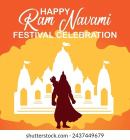 Happy Ram Navami cultural Banner Hindu festival vertical post wishes celebration card Ram Navami celebration background, Indian Hindu cultural festival Ram Navami celebration background