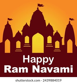 Happy Ram Navami cultural Banner Hindu festival vertical post wishes celebration card Ram Navami celebration background, Yellow Beige Background Indian Hinduism Festival Social Media Banner