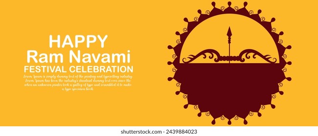 Happy Ram Navami cultural Banner Hindu festival vertical post wishes celebration card Ram Navami celebration background, Yellow Beige Background Indian Hinduism Festival Social Media Banner