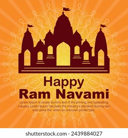 Happy Ram Navami cultural Banner Hindu festival vertical post wishes celebration card Ram Navami celebration background, Yellow Beige Background Indian Hinduism Festival Social Media Banner