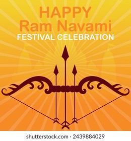 Happy Ram Navami cultural Banner Hindu festival vertical post wishes celebration card Ram Navami celebration background, Yellow Beige Background Indian Hinduism Festival Social Media Banner