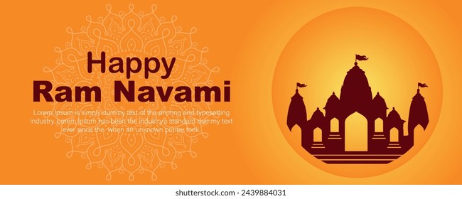 Happy Ram Navami cultural Banner Hindu festival vertical post wishes celebration card Ram Navami celebration background, Yellow Beige Background Indian Hinduism Festival Social Media Banner