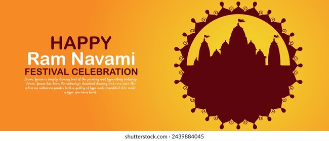 Happy Ram Navami cultural Banner Hindu festival vertical post wishes celebration card Ram Navami celebration background, Yellow Beige Background Indian Hinduism Festival Social Media Banner