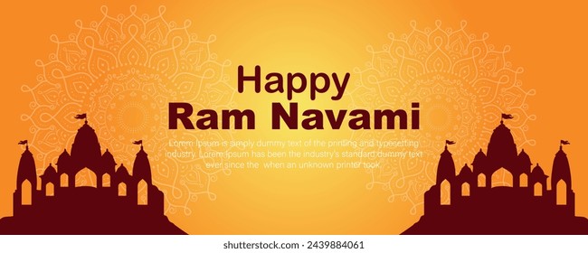Happy Ram Navami cultural Banner Hindu festival vertical post wishes celebration card Ram Navami celebration background, Yellow Beige Background Indian Hinduism Festival Social Media Banner