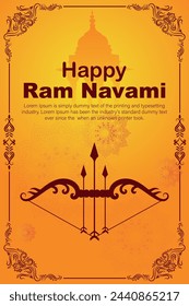 Happy Ram Navami cultural Banner Hindu festival vertical post wishes celebration card Ram Navami celebration background
