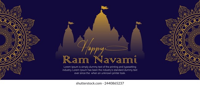 Happy Ram Navami cultural Banner Hindu festival vertical post wishes celebration card Ram Navami celebration background
