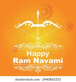 Happy Ram Navami cultural Banner Hindu festival vertical post wishes celebration card Ram Navami celebration background
