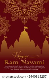 Happy Ram Navami cultural Banner Hindu festival vertical post wishes celebration card Ram Navami celebration background

