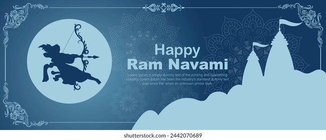 Happy Ram Navami cultural Banner Hindu festival vertical banner post wishes celebration card Ram Navami celebration background and Yellow Background Indian Hinduism Festival Social Media Banner