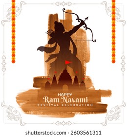 Happy Ram Navami cultural Indian festival background design vector
