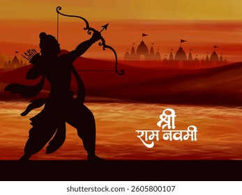 Happy Ram Navami cultural Indian festival decorative background vector