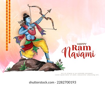 Happy Ram navami festival celebration religious background design vector