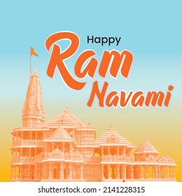 Happy Ram Navami, festival of India. Illustration design of Lord Rama