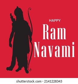 Happy Ram Navami, festival of India. Illustration design of Lord Rama