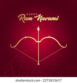 Happy Ram Navami festival of India. Ram Navami Indian festival banner design template.