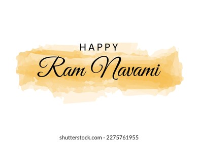 Happy Ram Navami festival of India. Happy Ram Navami on yellow watercolor. Lord Rama with arrow. vector illustration design.