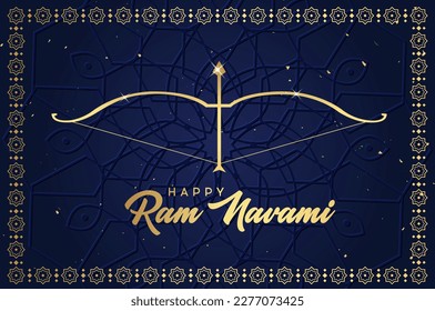 Frohes Ram Navami Festival von Indien. Ram Navami Indian Festival Banner Design Vorlage.