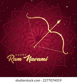 Happy Ram Navami festival of India. Ram Navami Indian festival banner design template.