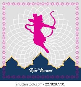 Happy Ram Navami festival of India. Ram Navami Indian festival banner design template.