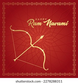 Happy Ram Navami festival of India. Ram Navami Indian festival banner design template.