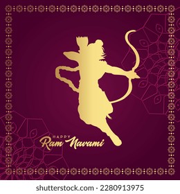 Happy Ram Navami festival of India. Ram Navami Indian festival banner design template.