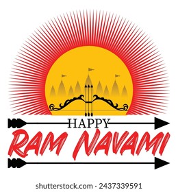 Happy Ram Navami festival of India. Lord Rama with arrow. vector illustration design