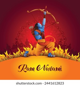 Happy Ram navami festival of India. abstract vector illustration design