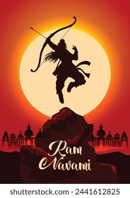 Feliz Ram navami festival de la India. Diseño abstracto de ilustración vectorial