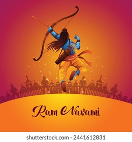 Happy Ram navami festival of India. abstract vector illustration design