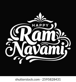 Happy Ram Navami festival of India. A simple typography happy Ram Navami vector art design .