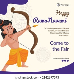 Happy Ram Navami , a Hindu festival banner design template. 