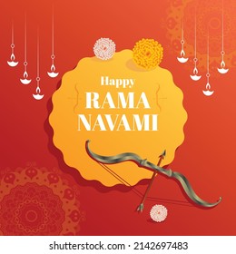 Happy Ram Navami , a Hindu festival banner design template. 