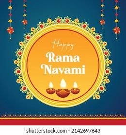 Happy Ram Navami , a Hindu festival banner design template. 