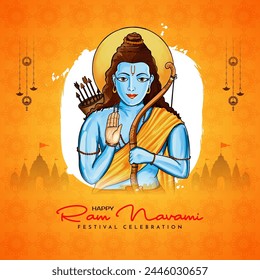 Happy Ram Navami Indian festival celebration background design vector