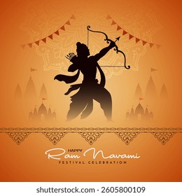 Happy Ram Navami Indian festival greeting card vector