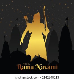 Happy Ram Navami Indian festive creative template design.