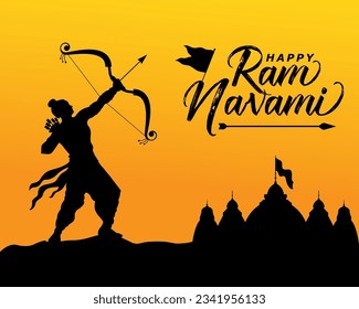 Happy ram navami indian hindu festival social media post design.