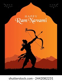 Happy Ram Navami indian hindu festival social media post design