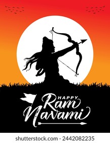 Happy Ram Navami indian hindu festival social media post design