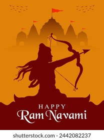 Happy Ram Navami indian hindu festival social media post design