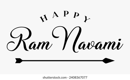 Happy Ram Navami lettering indian hindu festival vector illustration.