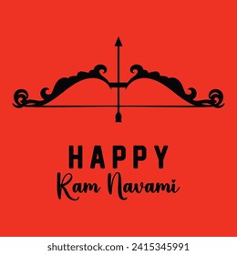 Happy Ram Navami lettering indian hindu festival vector illustration.