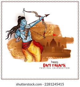 Happy Ram navami religious festival celebration background design vector