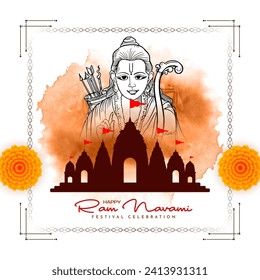 Feliz festival hindú religioso Ram navami decoración elegante vectores de diseño de tarjetas