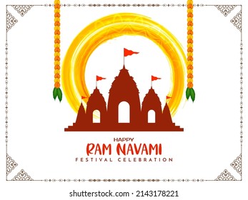 Happy Ram Navami religious Indian festival beautiful background vector