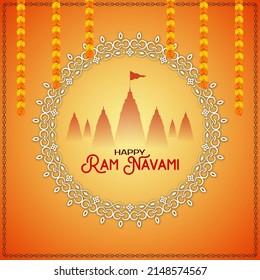 Happy Ram Navami religious Indian festival beautiful background vector