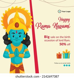 Happy Ram Navami sale , a Hindu festival banner design template. 