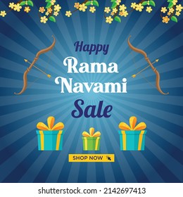 Happy Ram Navami sale , a Hindu festival banner design template. 